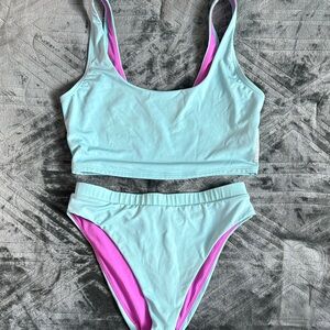 Women's Blue and Pink Swim Set